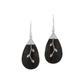 AE-1152-SHB Sterling Silver Earring With Black Shell Jewelry Bali Designs Inc